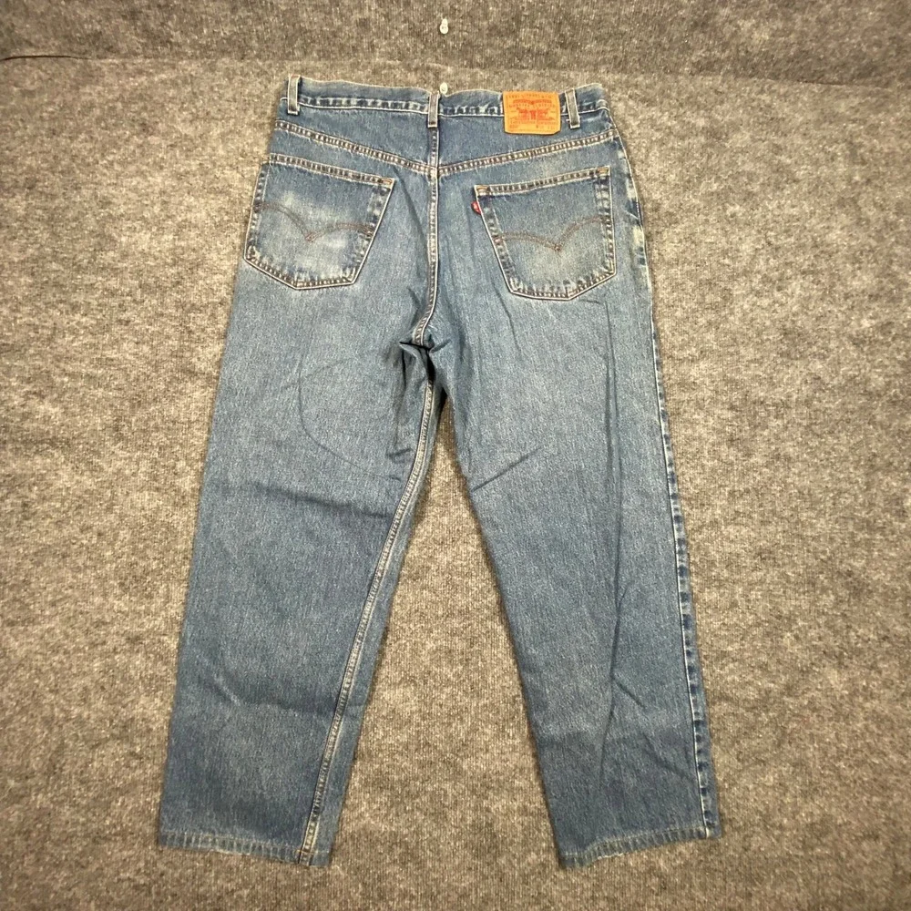 Levis 550 Vintage Relaxed Fit Tapered Leg Jeans Mens 38x30 Blue Denim